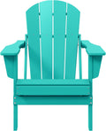 Malibu HDPE Outdoor Patio Folding Poly Adirondack Chair in Turquoise