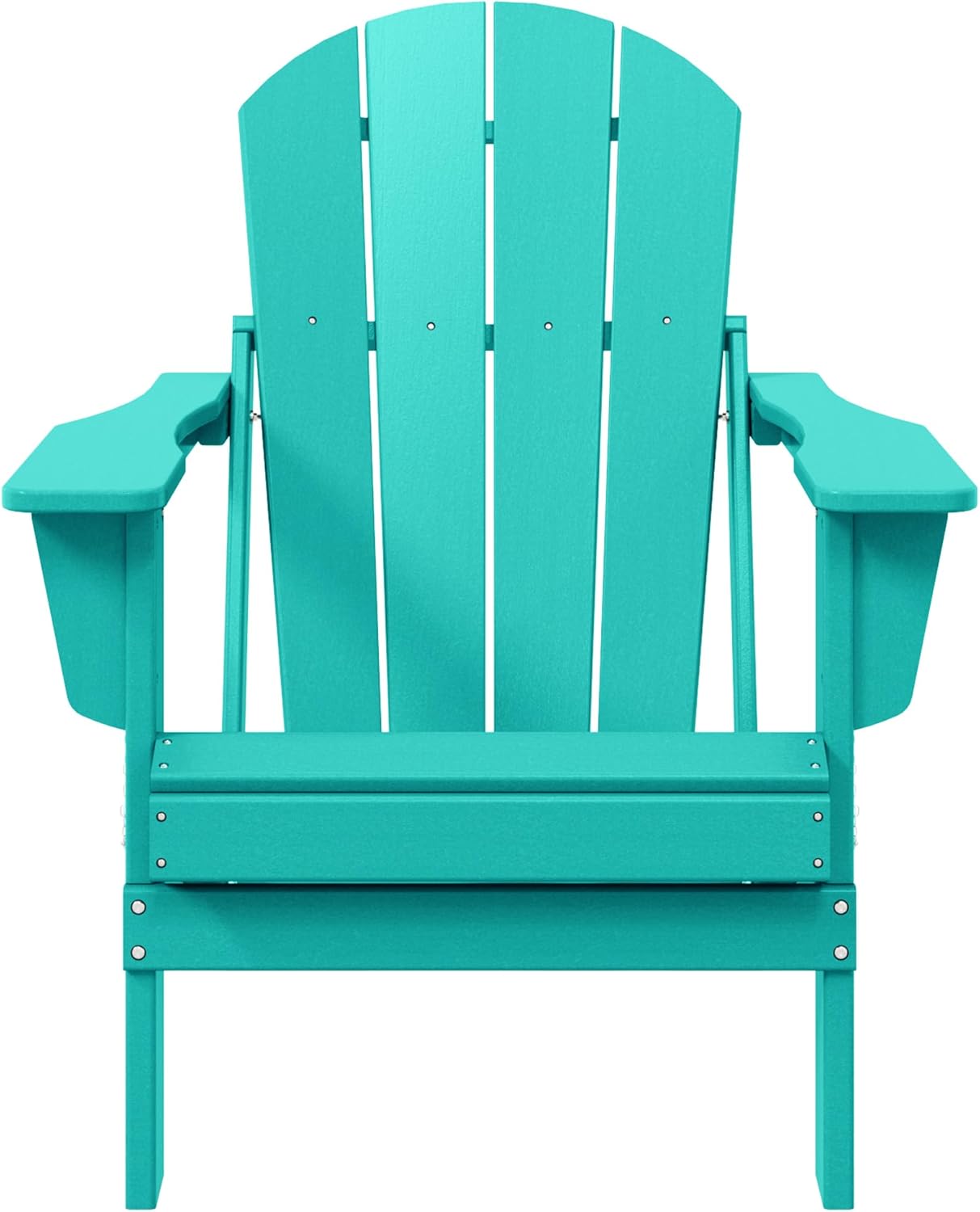 Malibu HDPE Outdoor Patio Folding Poly Adirondack Chair in Turquoise