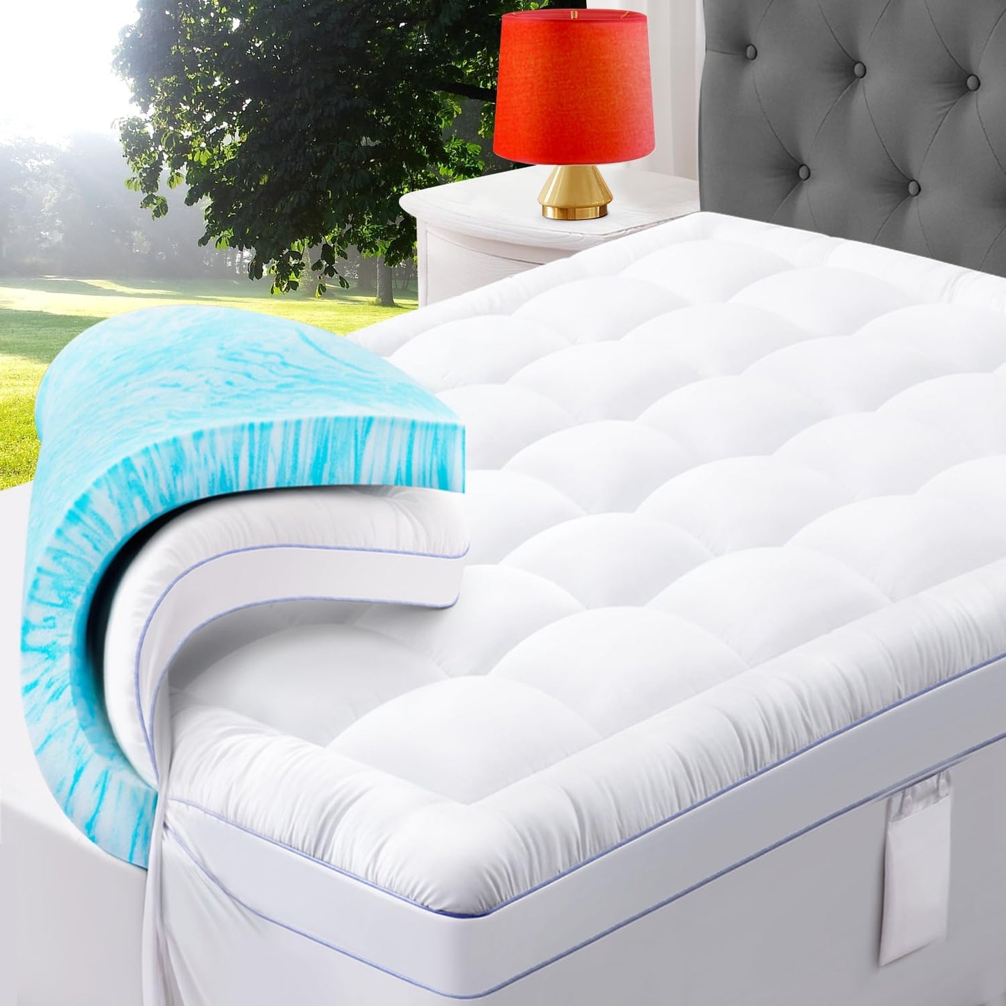 ABENE California King Size Dual Layer Memory Foam Mattress Topper