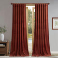 StangH Rust Velvet Blackout Window Drapes 52in x 90in - Heavy Privacy