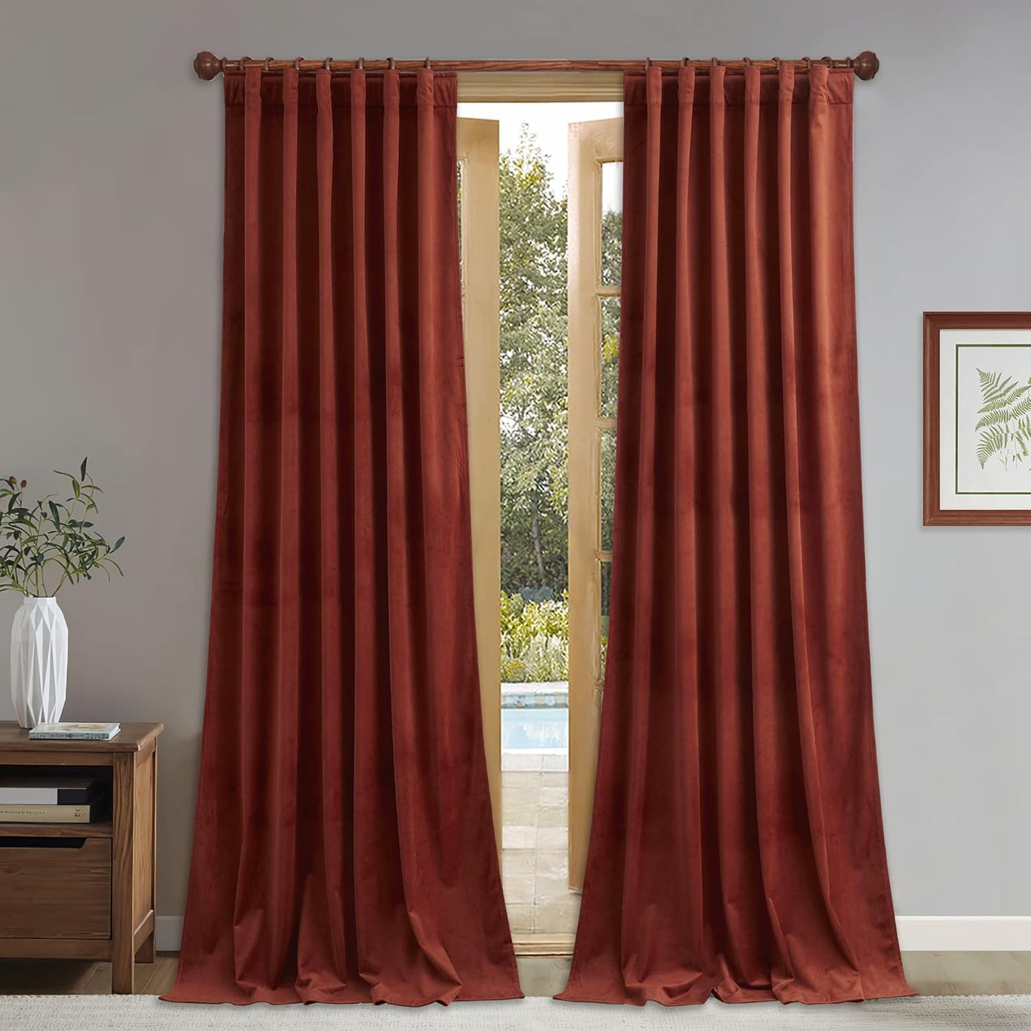 StangH Rust Bedroom Window Drapes for Elegant Home Decor
