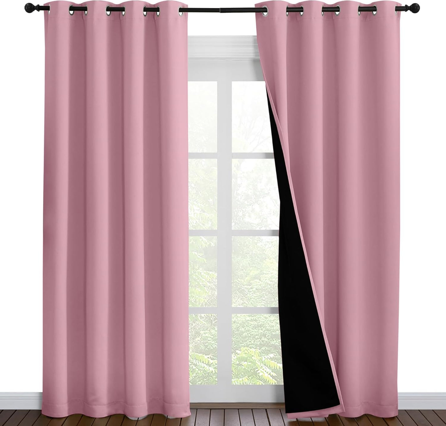 NICETOWN Crystal Pink Full Shade Curtain Panels for Your Home