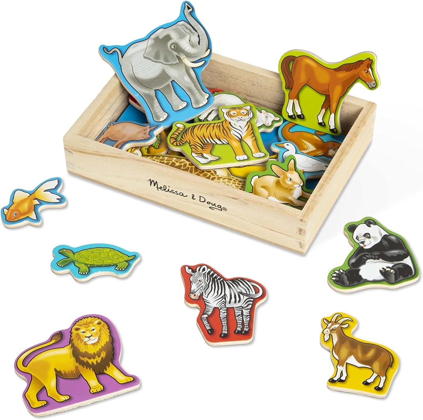 Melissa & Doug Wooden Animal Magnets - Imaginative Fridge Fun!