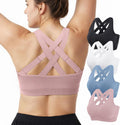 Support Sports Bras for Women - Padded Adjustable Crossback Full