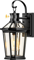 Black Aluminum Motion Sensor Outdoor Wall Light - Dusk to Dawn