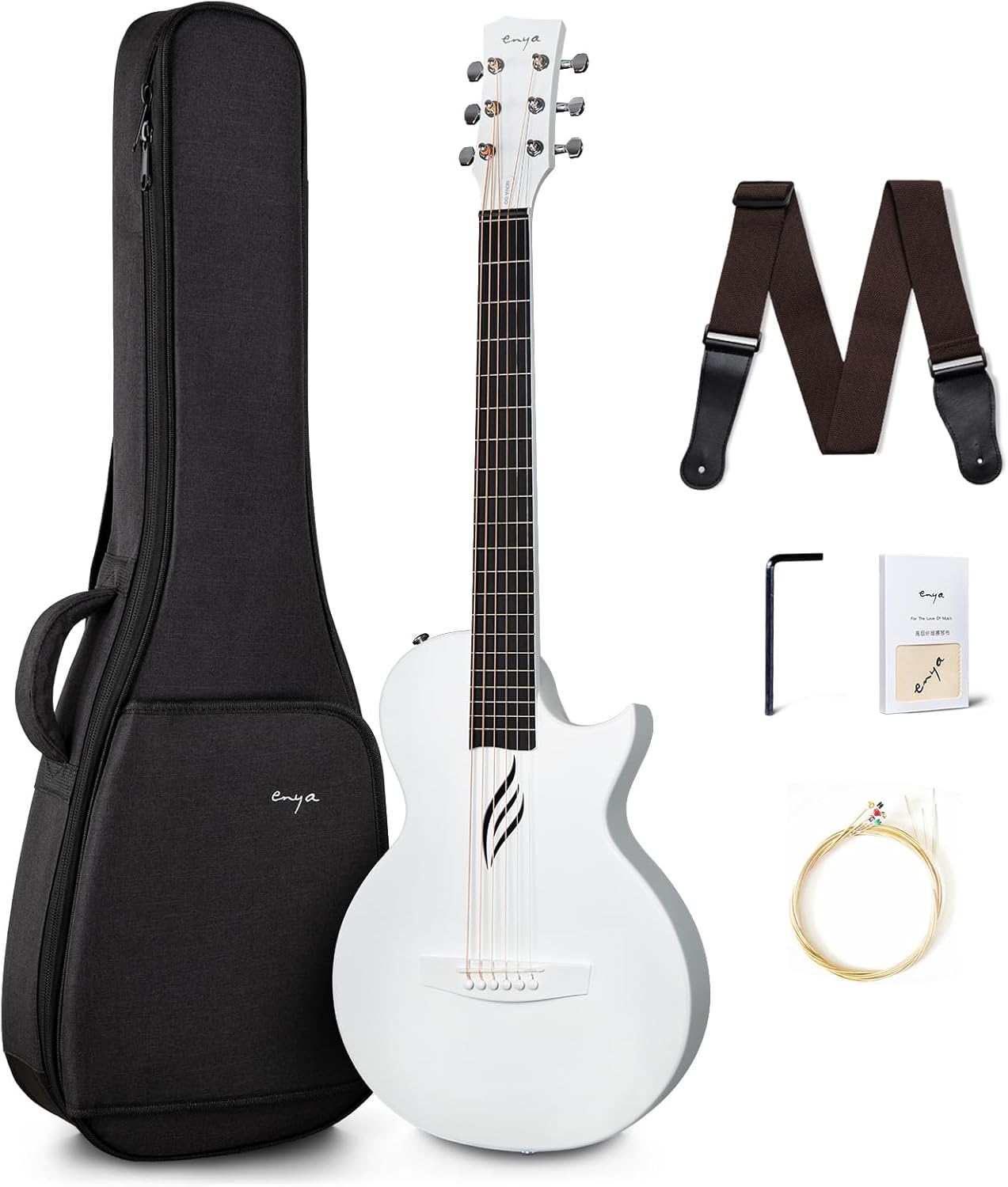 Enya Nova Go Carbon Fiber Acoustic Guitar for Beginners and Travel