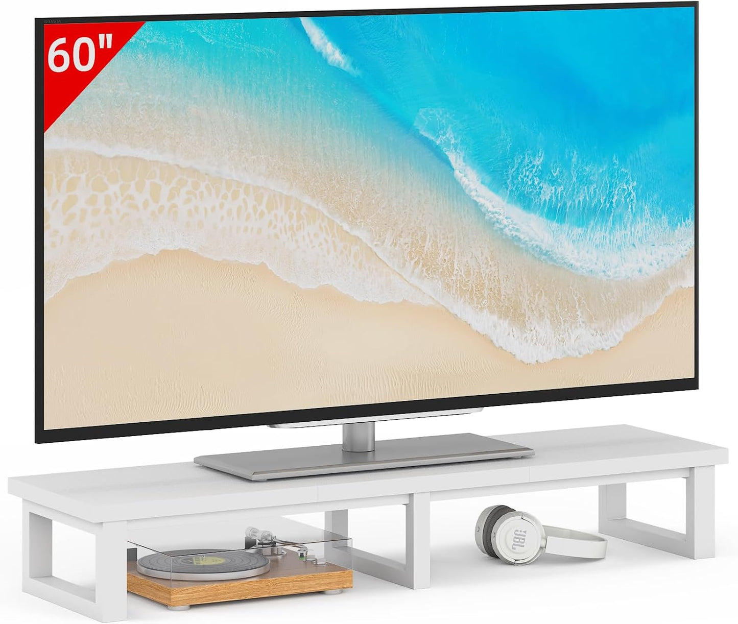 Large TV Riser Stand for 32-60 inch TVs with Steel Legs