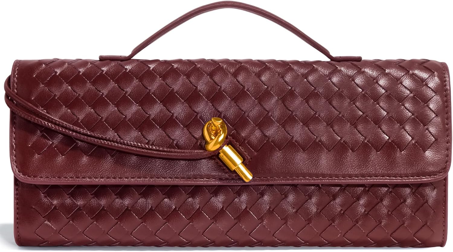 Woven Clutch Purses for Women - Elegant Leather Evening Bag