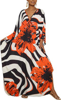 Bsubseach Women Floral Print Kaftan Dress for Summer Fun