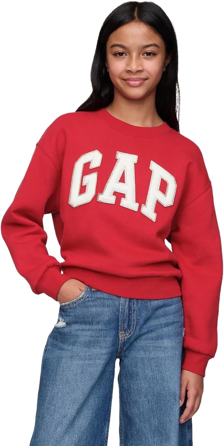 GAP Girls' Cozy Logo Crew - Stay Warm in Style!