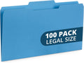Blue Legal File Folders 1/3 Cut Tab - 100 Count Bright Blue