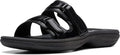 Clarks womens Breeze PiperSlide Sandal in White Patent - Comfortable