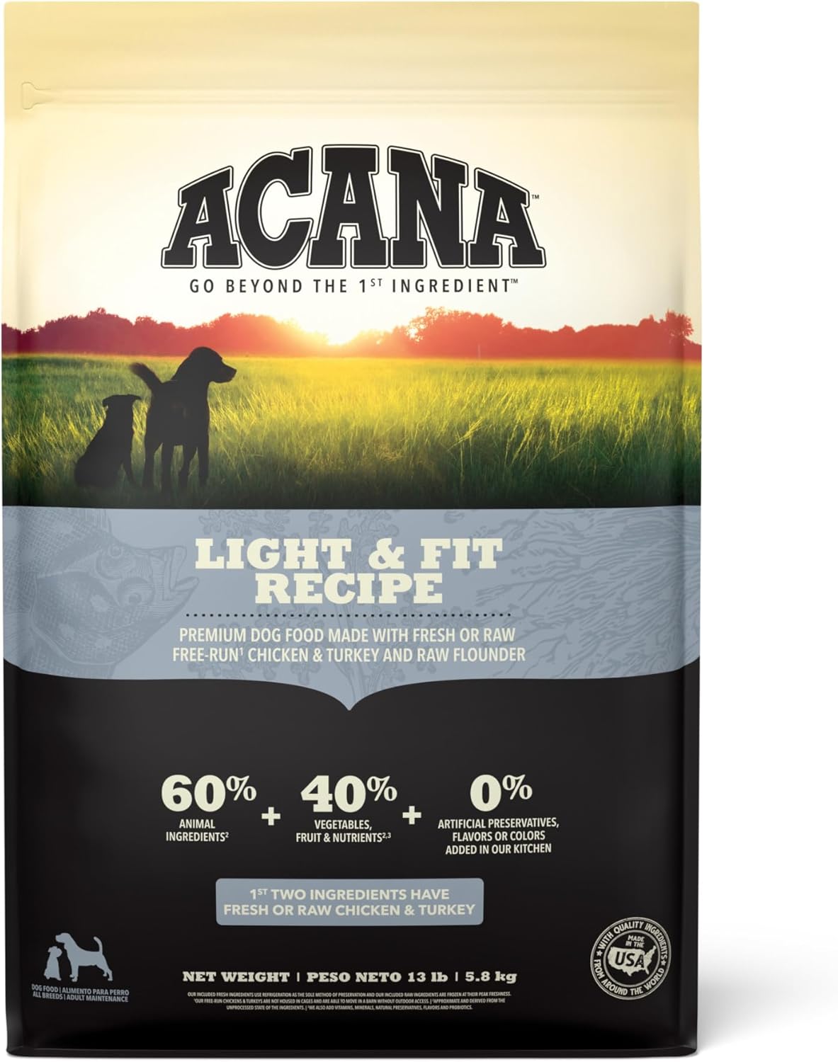 ACANA Grain Free Dry Dog Food Light & Fit Recipe for Healthy Dogs