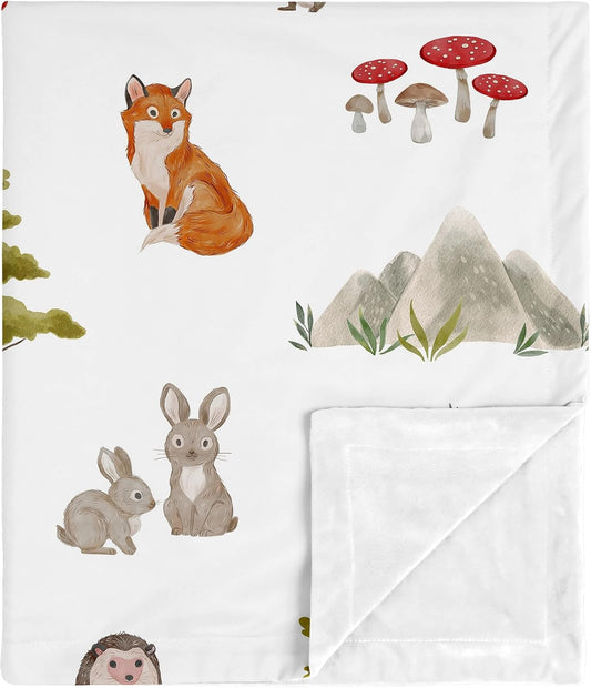 Woodland Forest Animals Baby Blanket for Comfort and Security