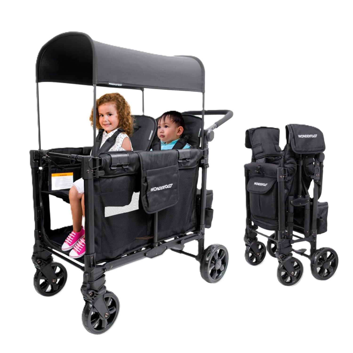 WONDERFOLD W2 Elite Pro Stroller Wagon for 2 Kids Comfort