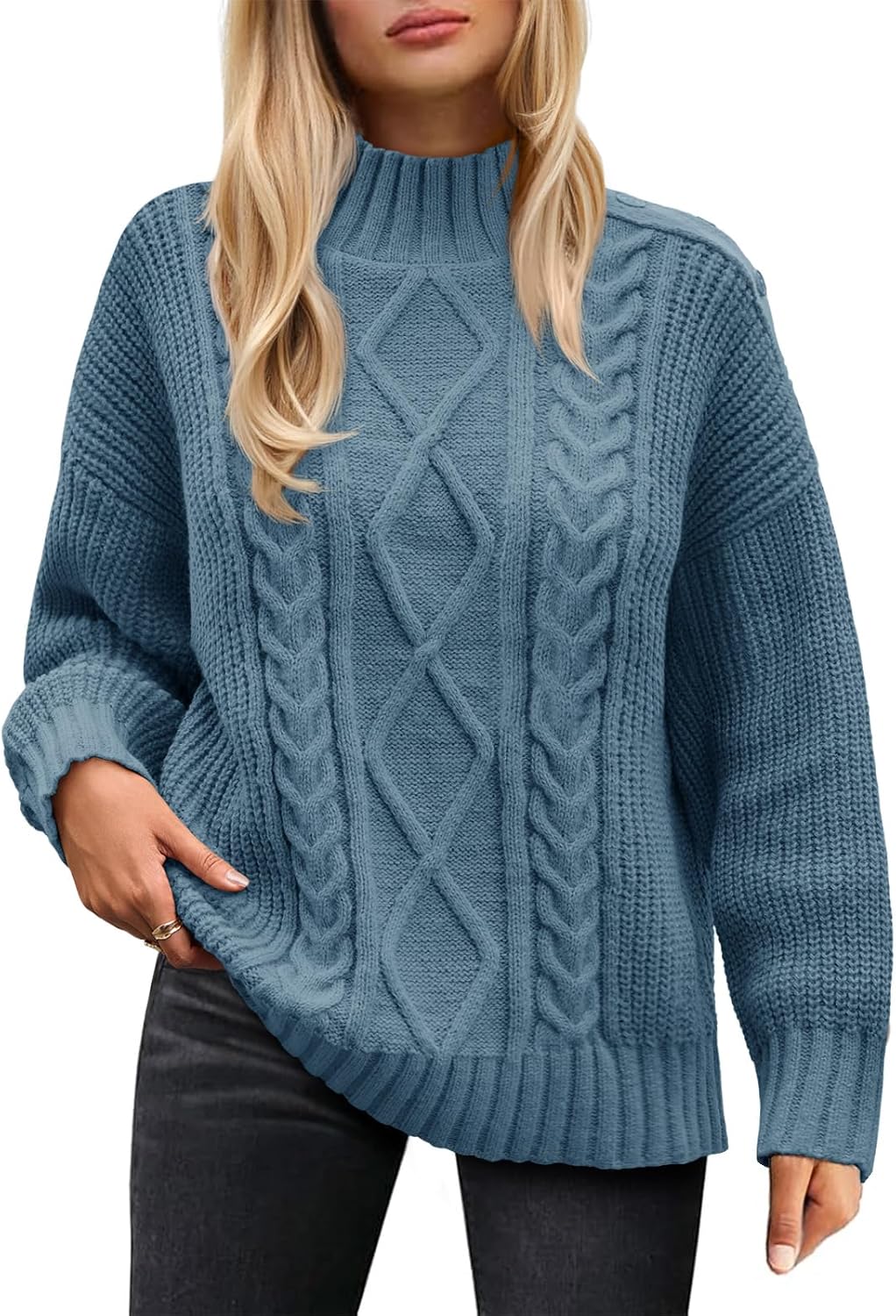 Saodimallsu Womens Oversized Cable Knit Sweaters for Fall
