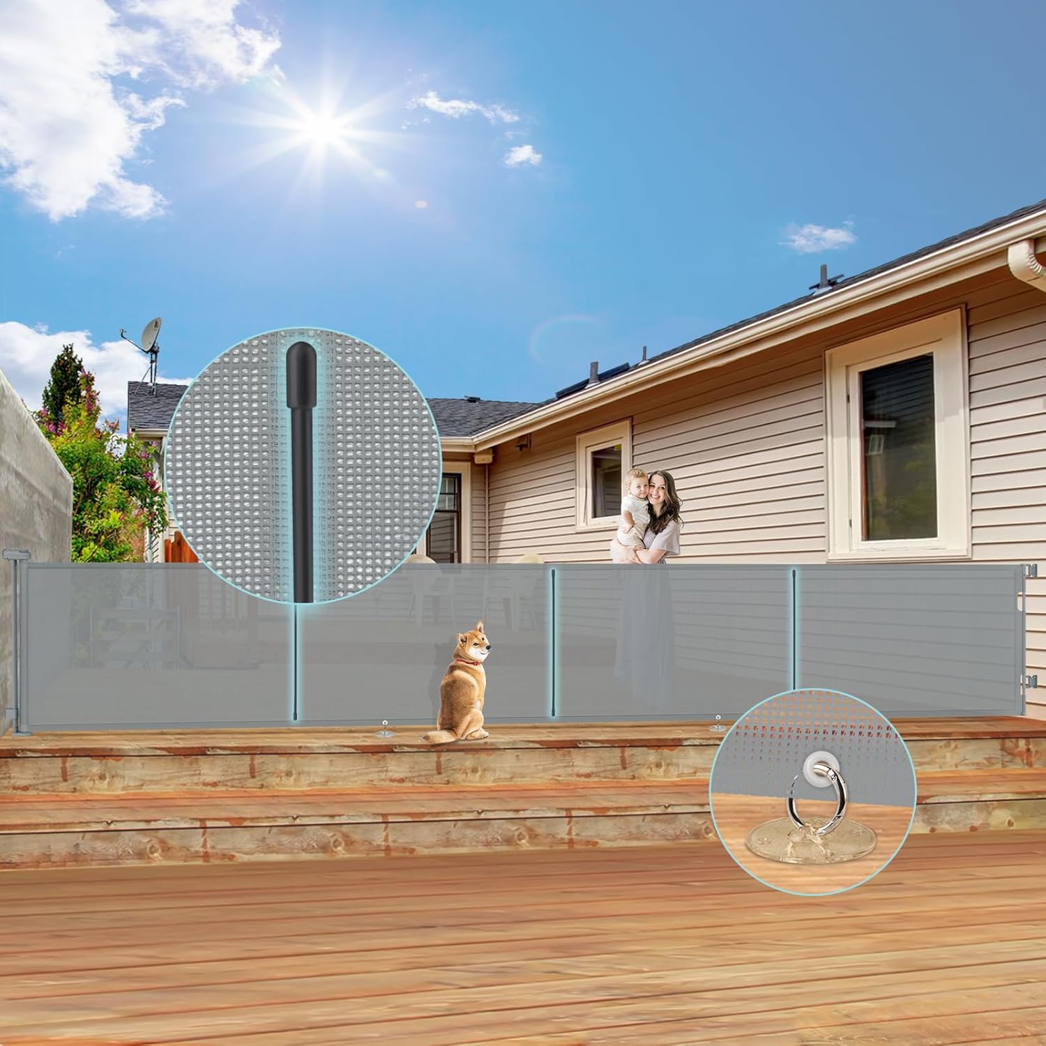 200ft' Retractable Baby Gates Extra Wide for Safety and Security