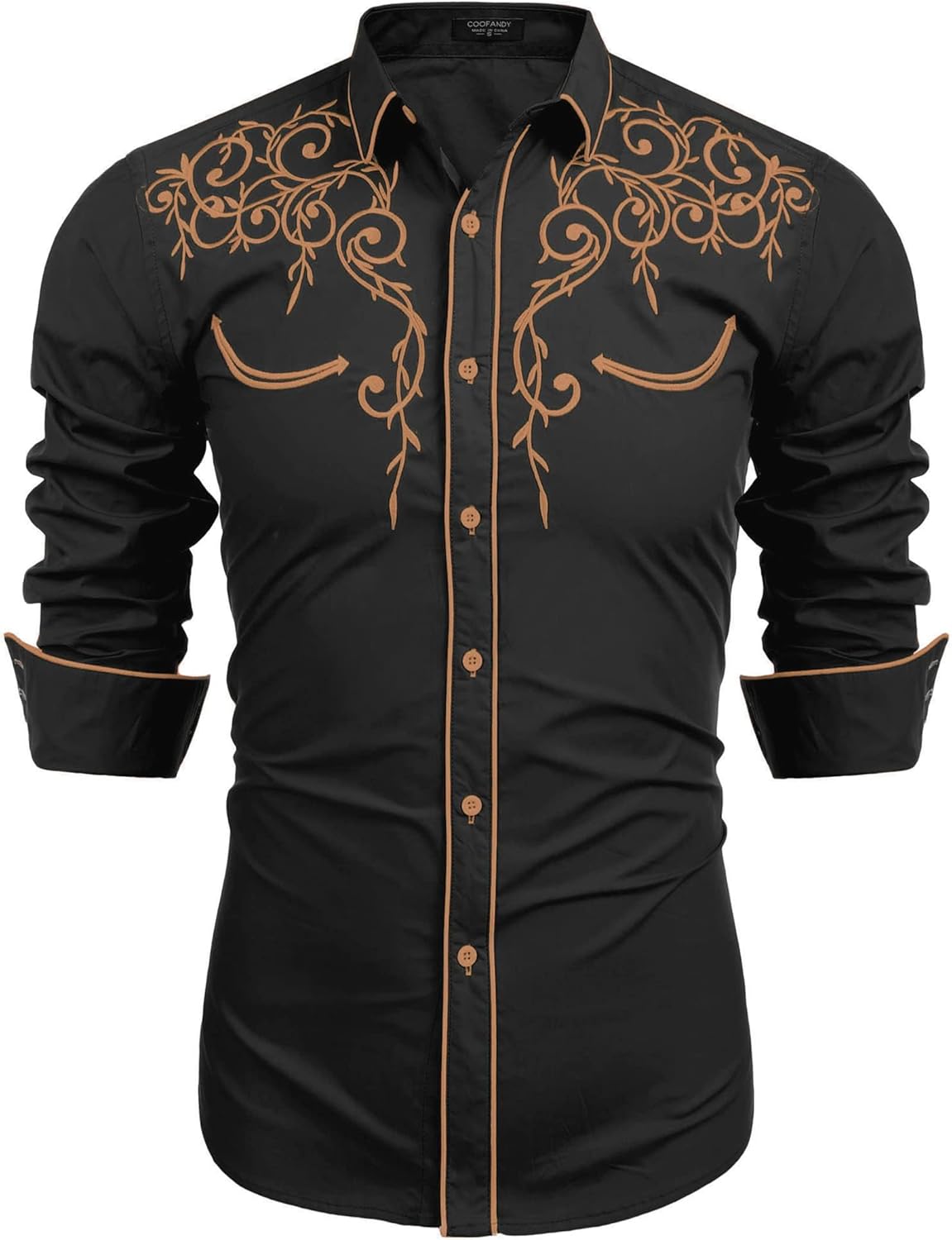 COOFANDY Men's Western Cowboy Shirts for Stylish Casual Wear