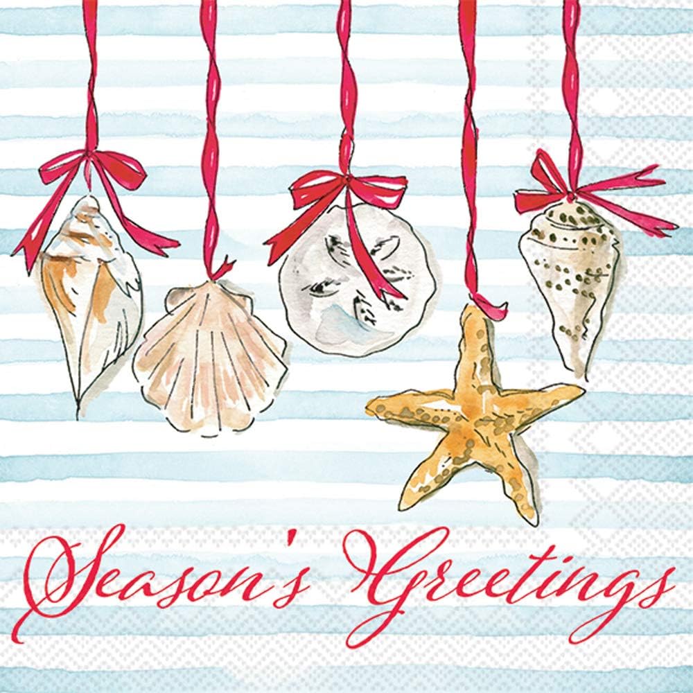 Seasons Greetings Cocktail Napkins | Boston Int'l 3-Ply Paper | 20-Count