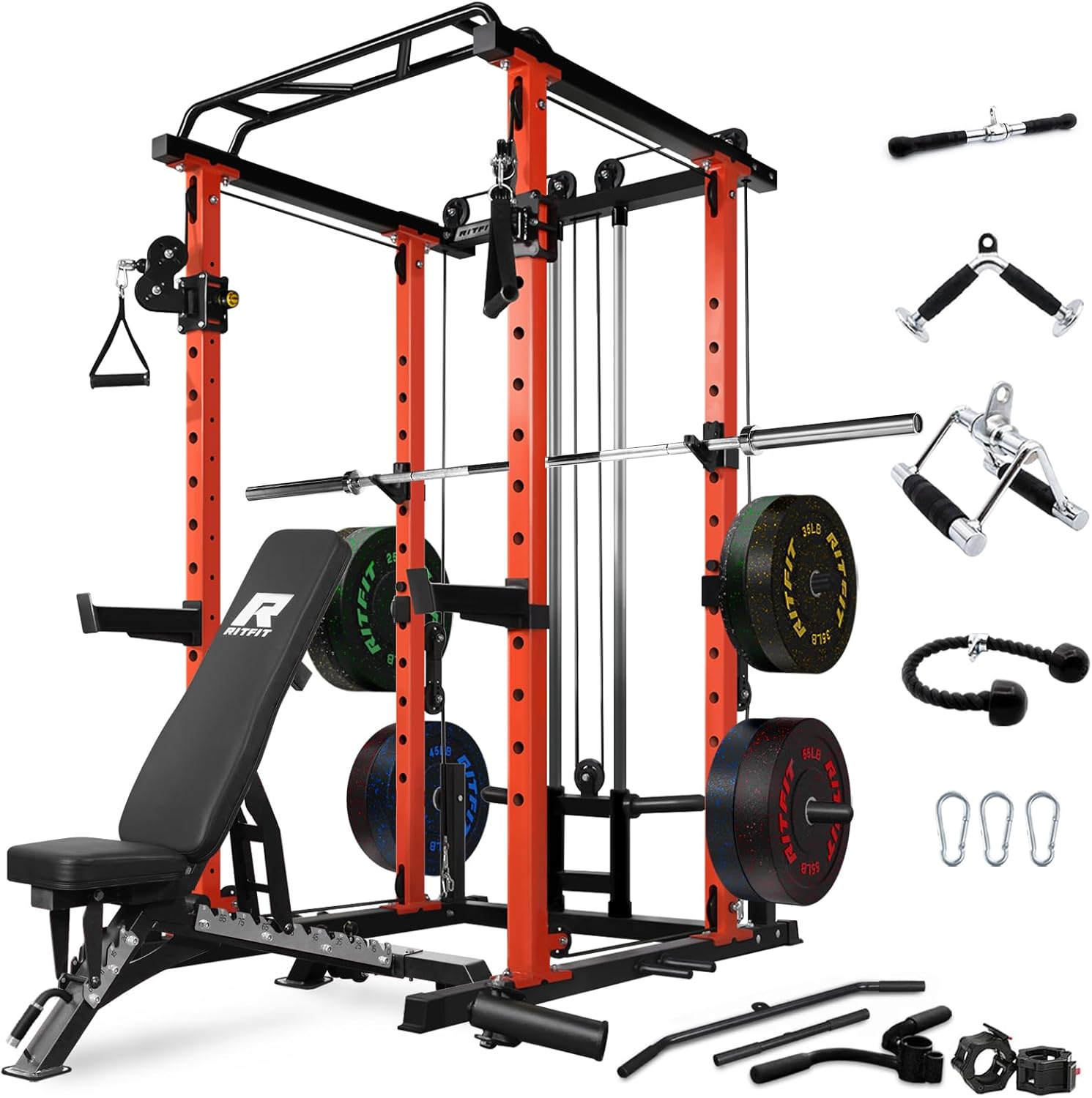 RitFit Power Cage: 1000LB Squat Rack with Versatile Training Options ...