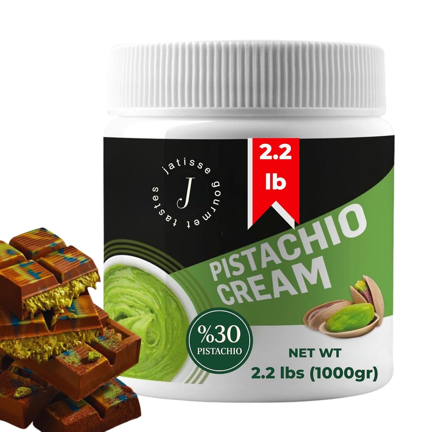 Jatisse Pistachio Cream 2.2lb - Premium Antep Spread for Desserts
