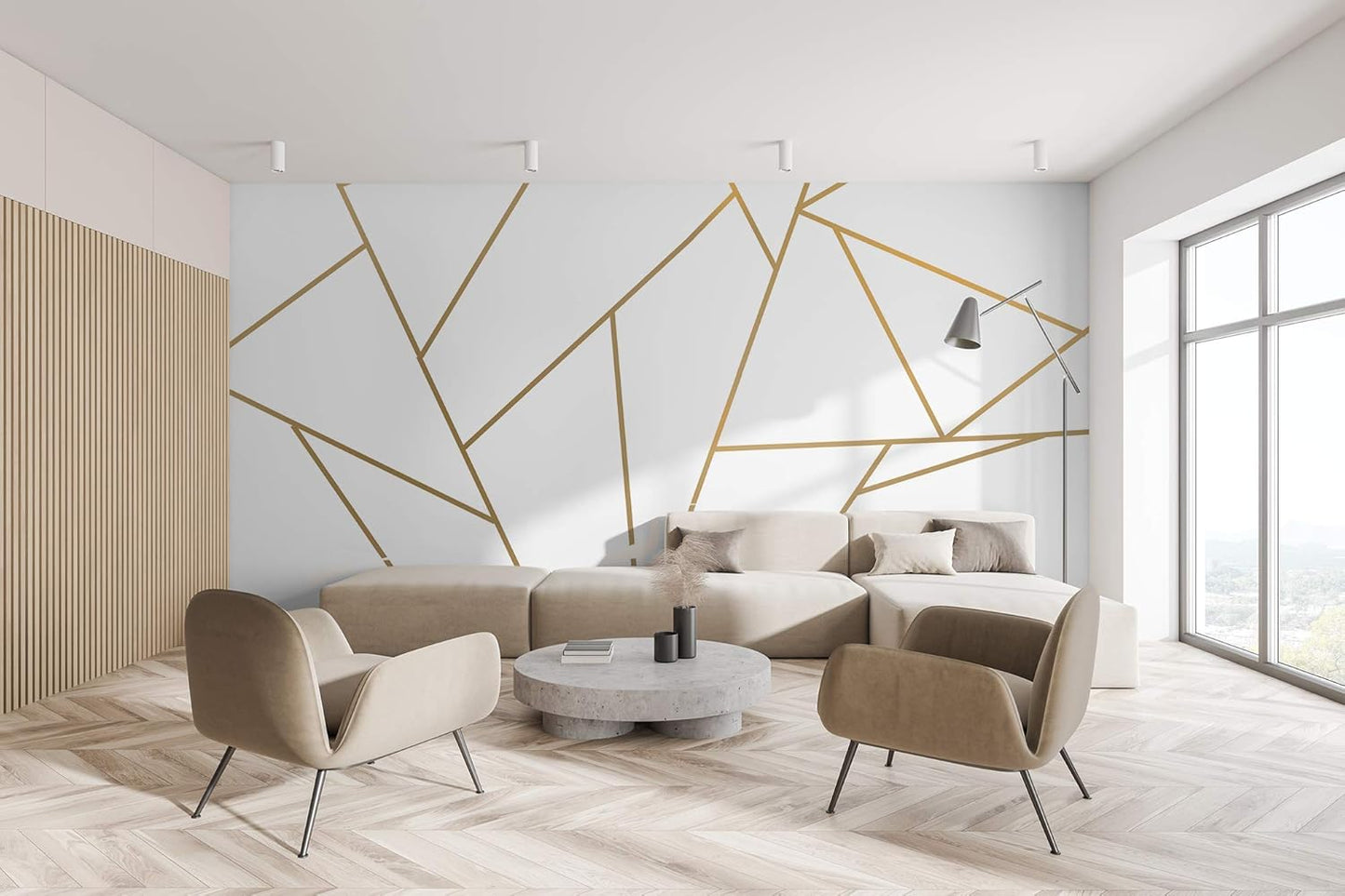 Murwall Gold Wall Decal Peel and Stick for Elegant Decor