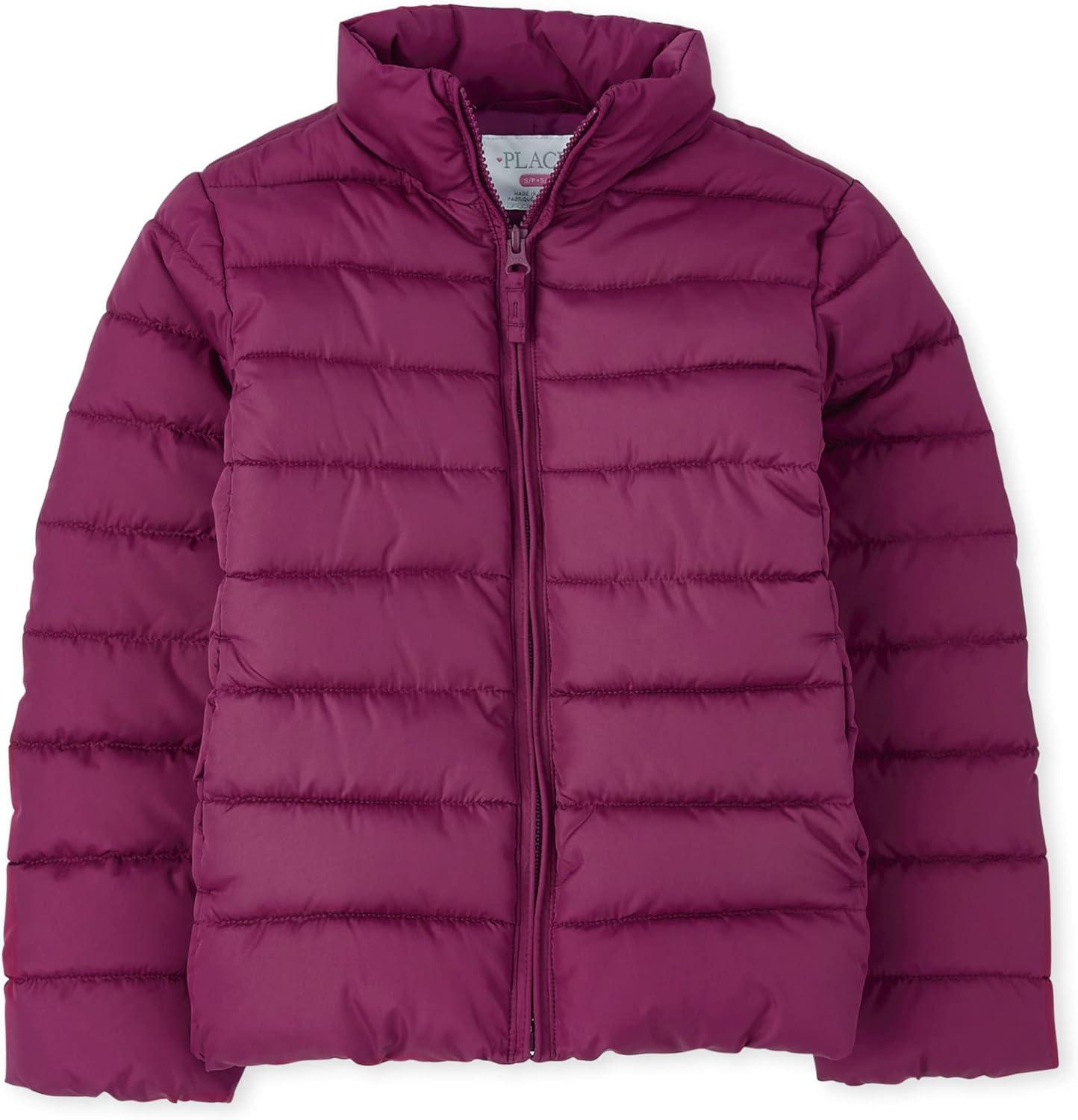 Girls Medium Weight Puffer Jacket, Wind-resistant & Water-resistant