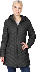 Women's Maryan Hooded Thermolite Long Puffer Coat - Ultra Lightweight