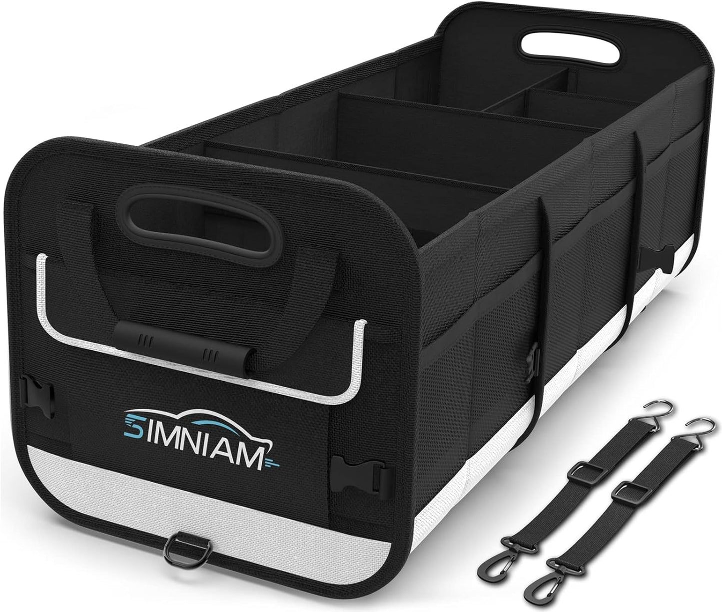 Simniam Large Car Trunk Organizer with 5 Compartments for SUVs