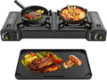 Portable 2-Burner Camp Stove with Grill Tray - DDBESSIC