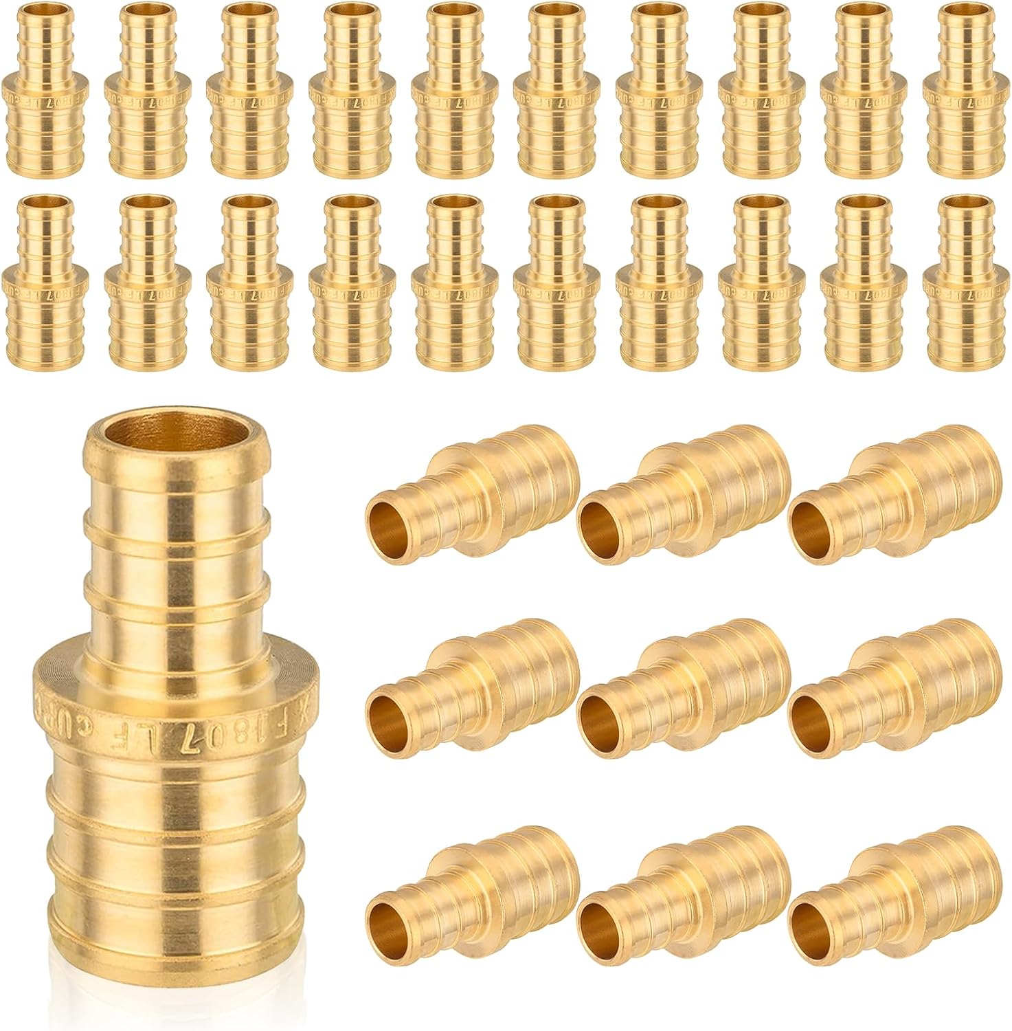 PEX Fittings 1 Inch x 3/4 Inch Reducing Straight Coupling 30-Pack