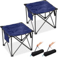 FUNDANGO Folding Camping Stool 2-Pack Blue - Oversized 440 lb Support