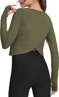 Bestisun Long Sleeve Cropped Tops Athletic Workout Yoga Crop Top
