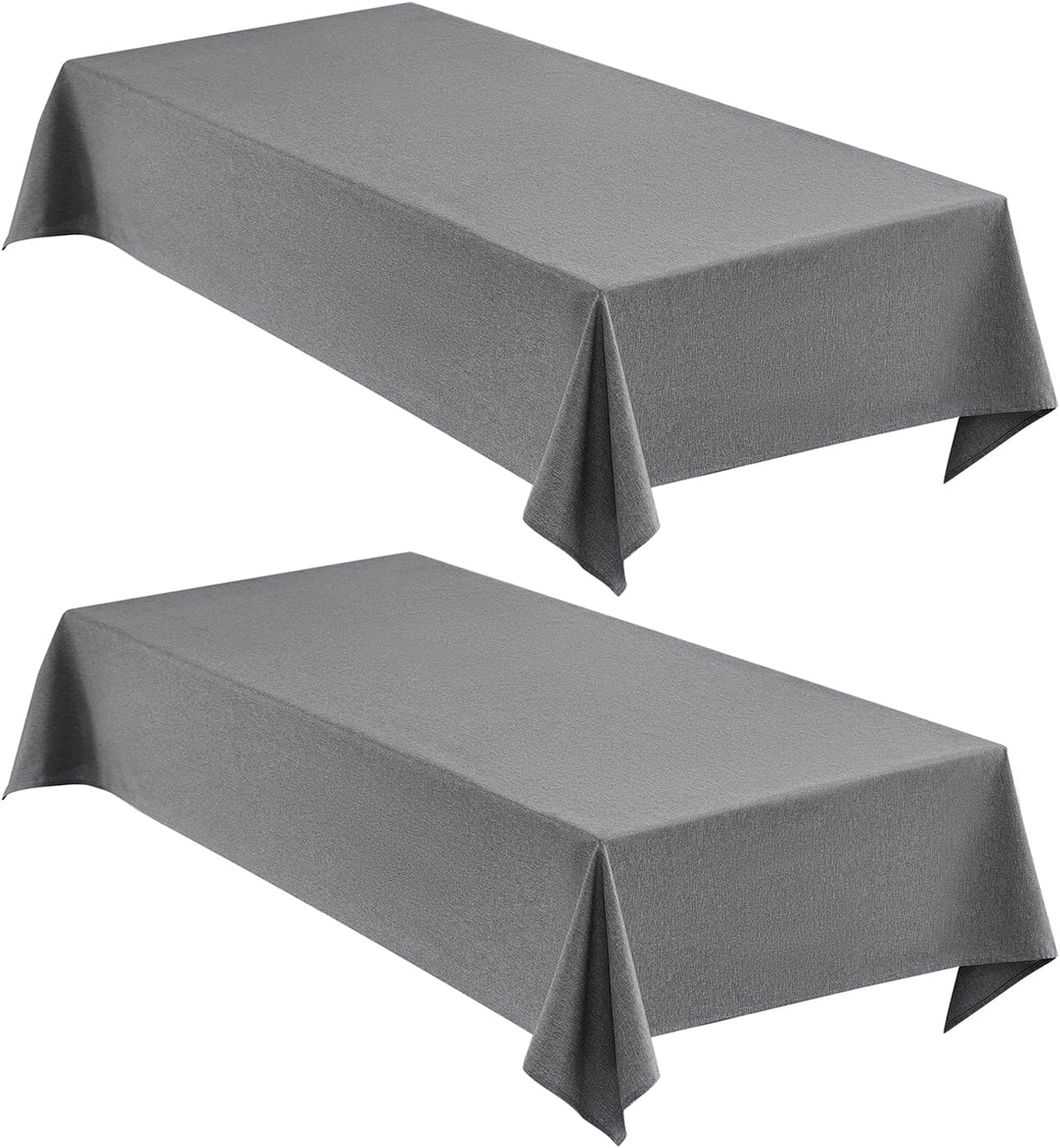 Faux Linen Tablecloths for Rectangle Tables, 2 Pack Washable