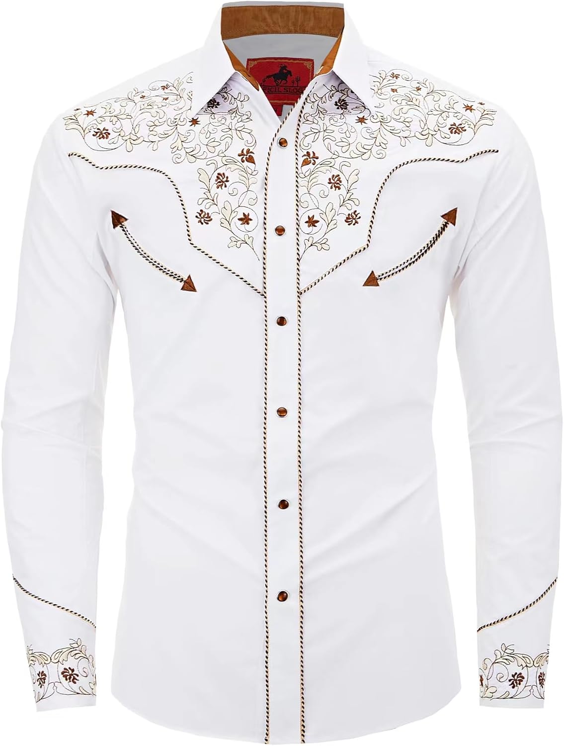 Men's Western Cowboy Shirt with Embroidery for Stylish Look