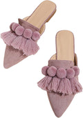 Verdusa Mules for Women Suedette Pointed Toe Backless Flats
