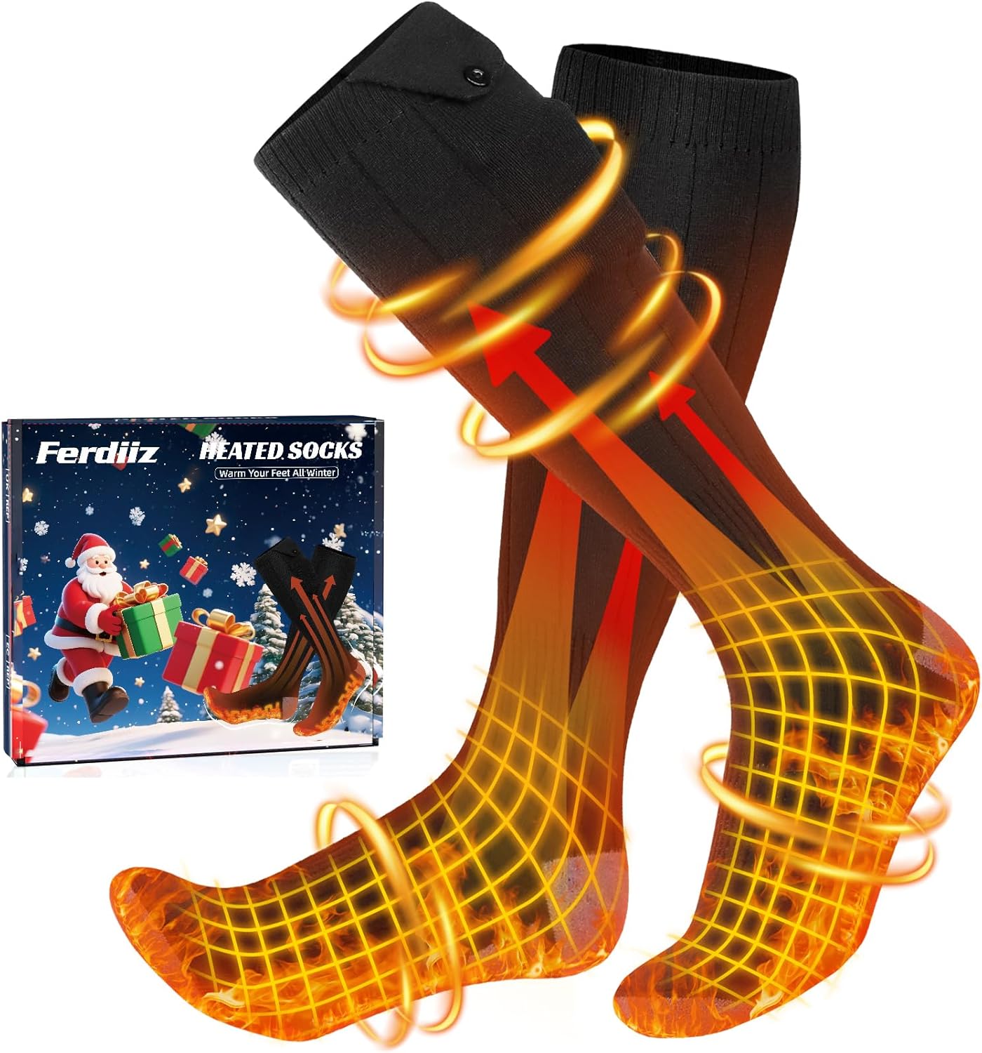 Heated Socks for Men Women - Rechargeable Electric Warmth