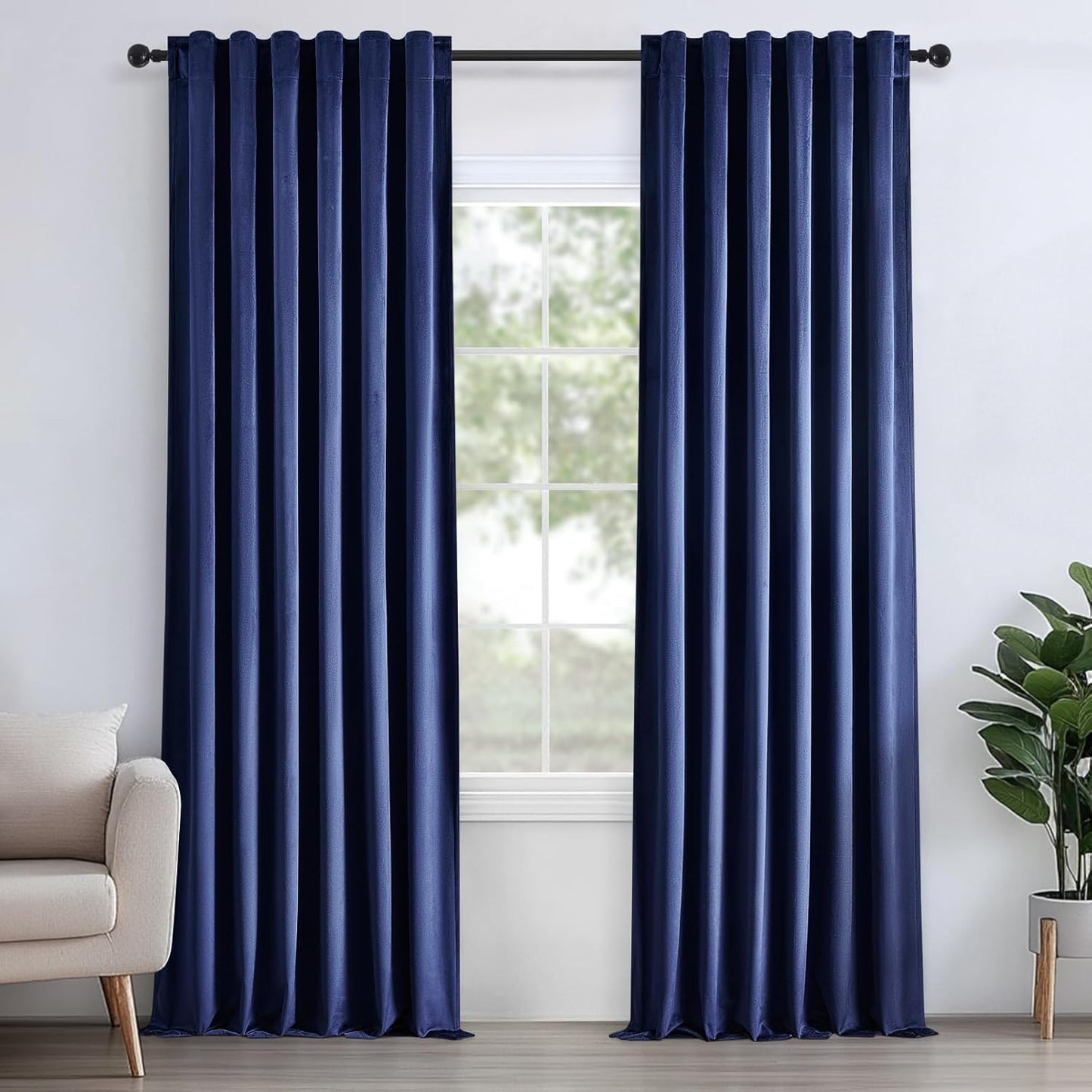 Topfinel Velvet Curtains 96 inches - Luxury Blackout Panels