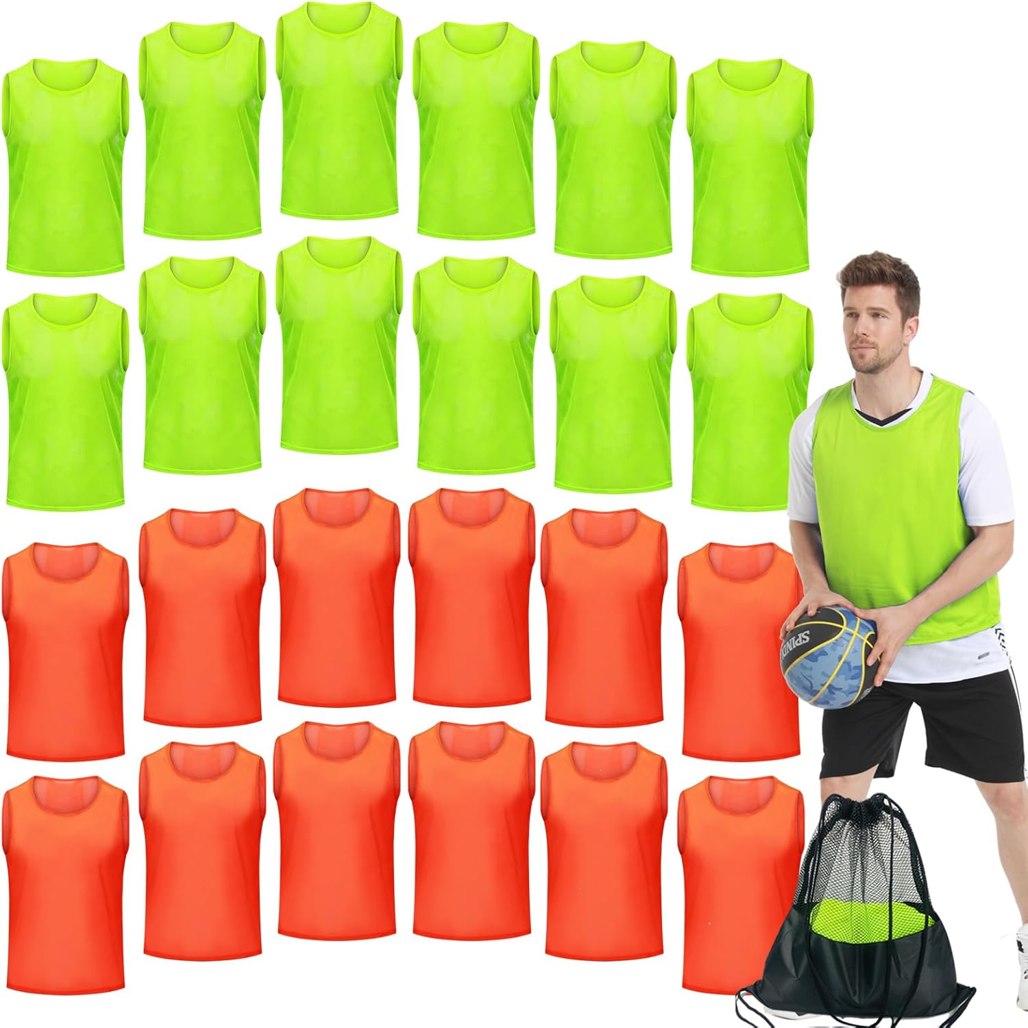 Soccer Pinnies Youth Practice Vests for Team Sports Training