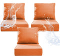 6in Thick Orange Outdoor Chair Cushion 3 Sets - Waterproof Patio Seat