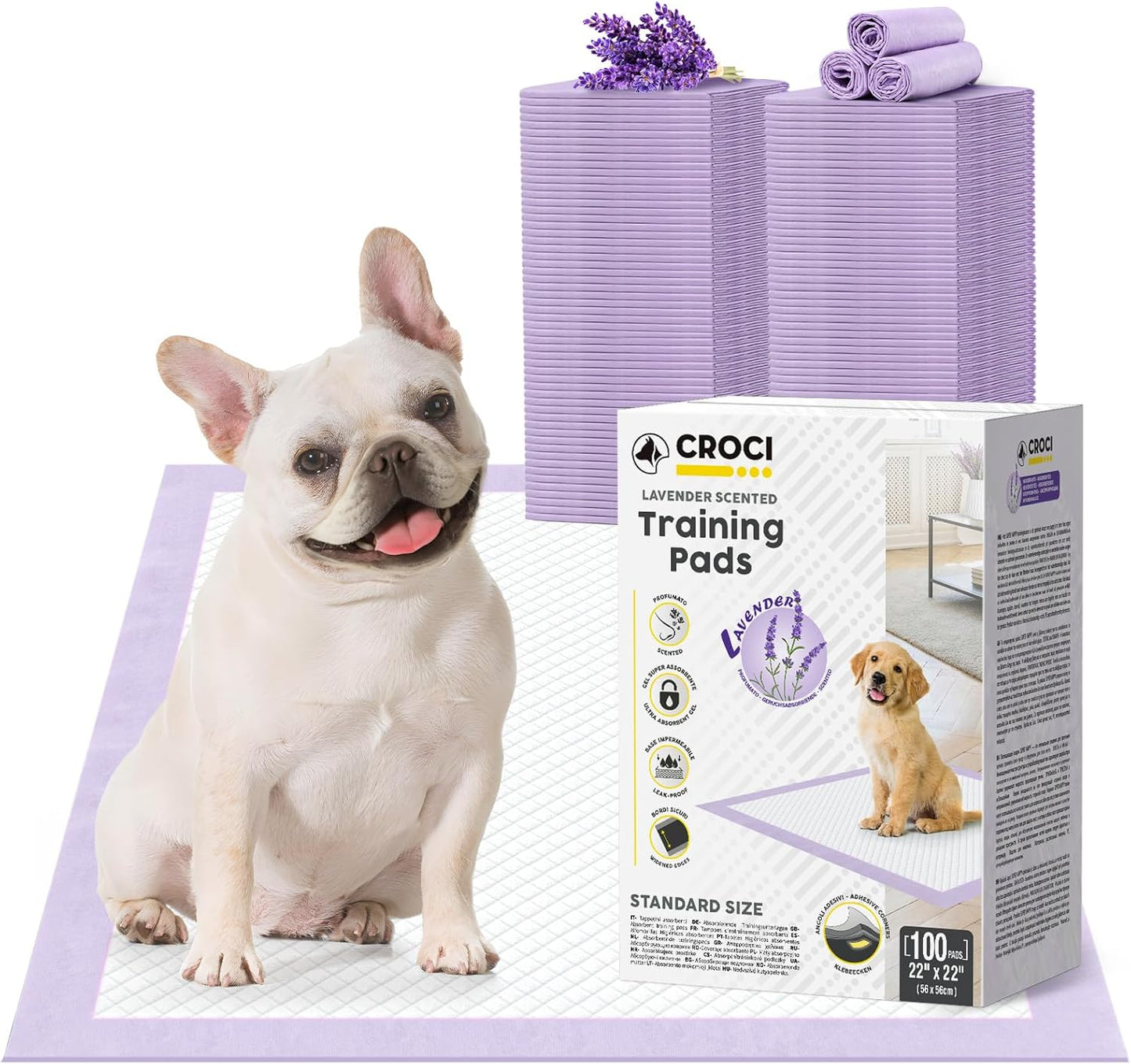 CROCI Puppy Pads 22x22in for Effective Potty Training Needs