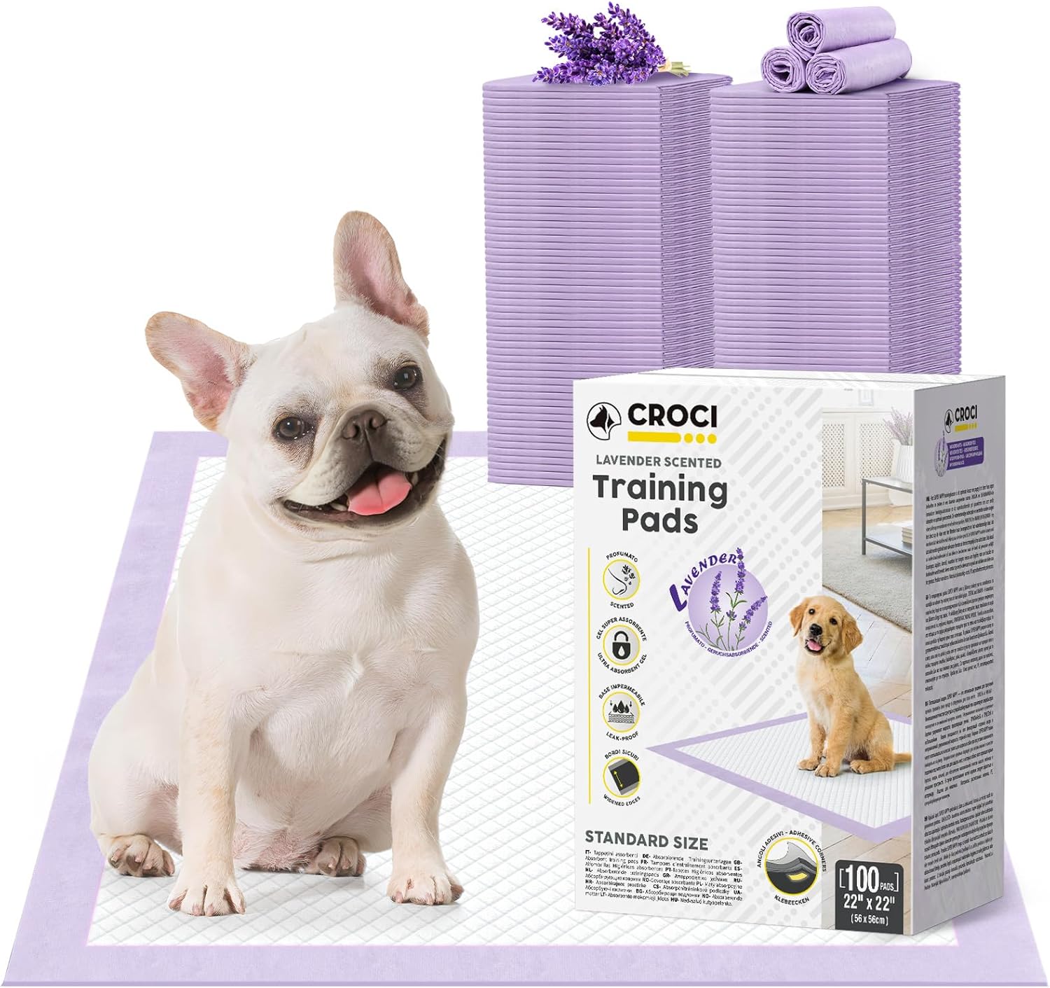 CROCI Puppy Pads 22x22in for Effective Potty Training Needs