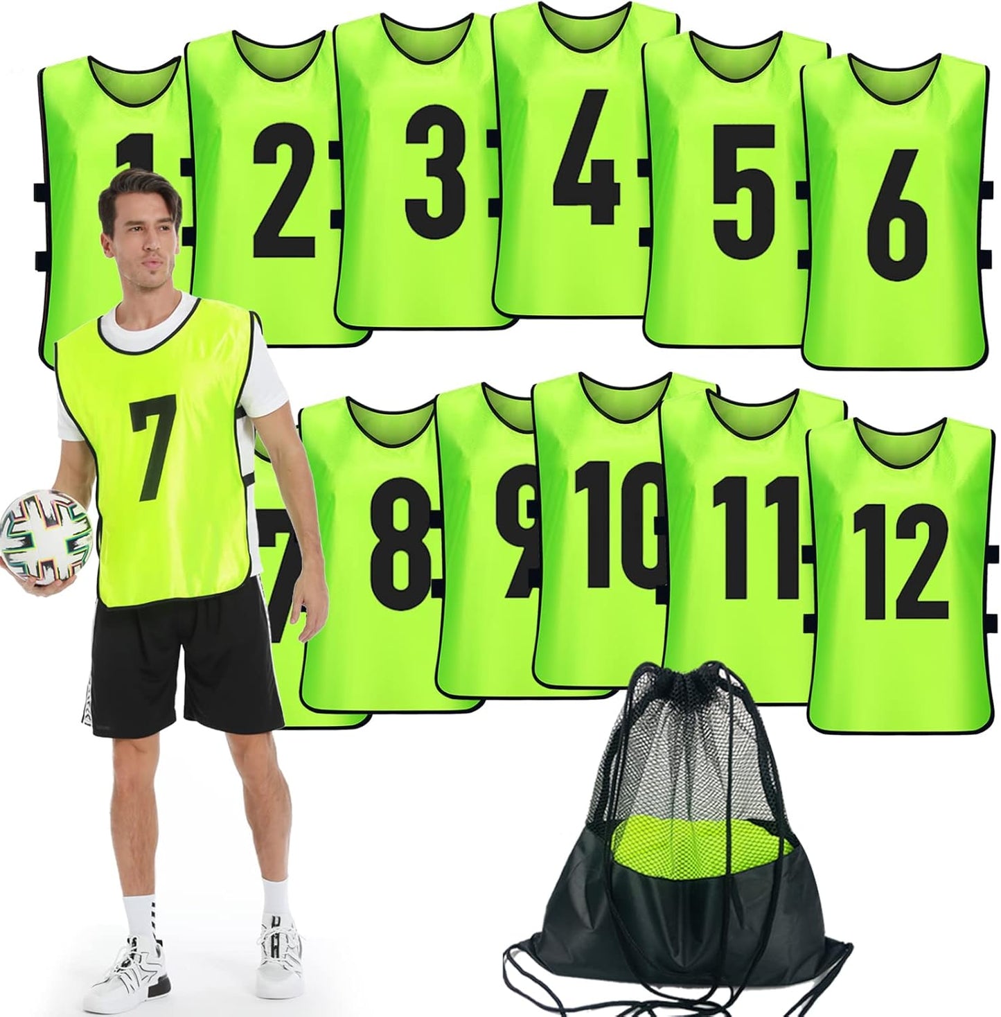 Scrimmage Training Vest Set of 12 for Soccer and Team Sports