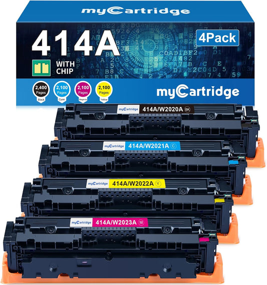 High Yield myCartridge 414A Toner 4 Pack for HP Color Laserjet
