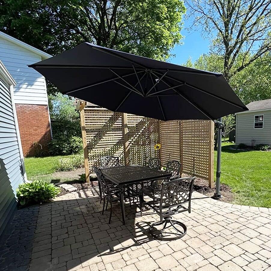 11 Feet Patio Umbrella with 360-Degree Rotation for Shade