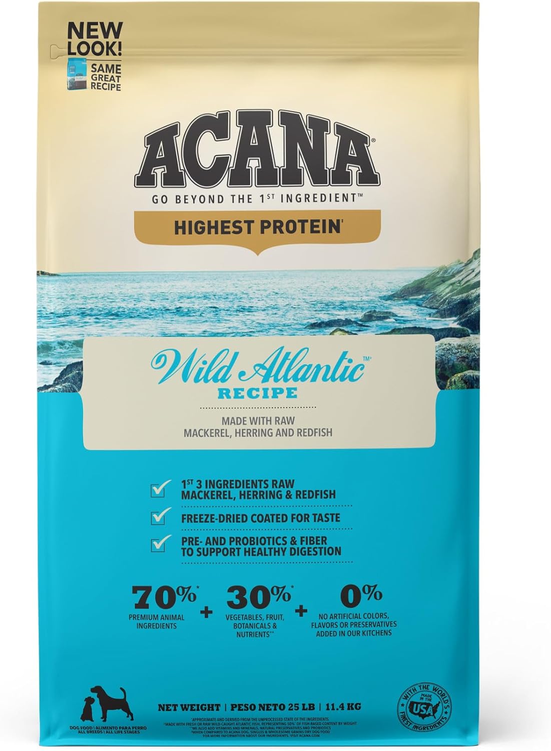 ACANA Highest Protein Grain Free Dry Dog Food Wild Atlantic Recipe