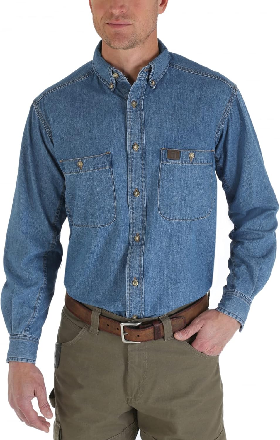 Wrangler 3W501BG Burgundy Riggs Workwear Long Sleeve Shirt