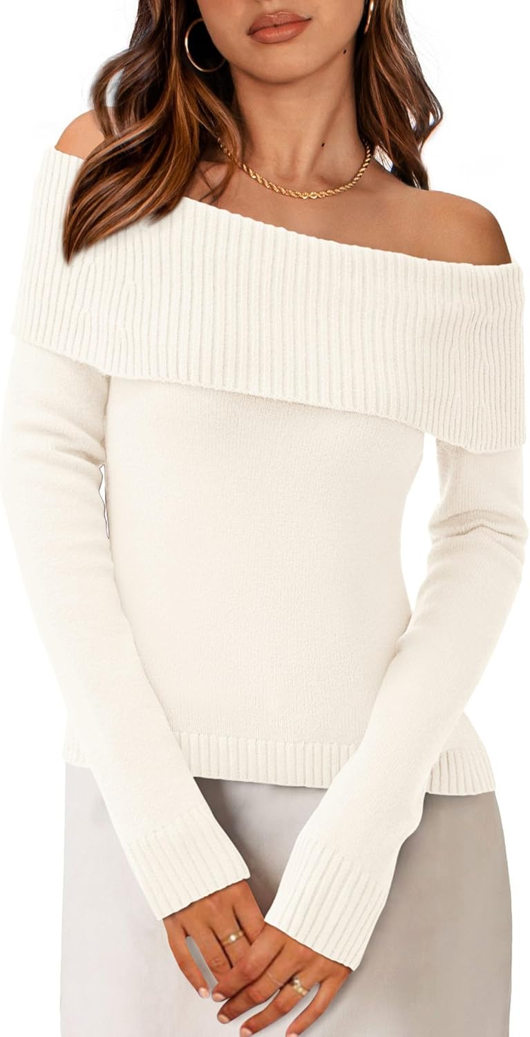 PRETTYGARDEN Off The Shoulder Sweater for Women - Chic Fall Fashion