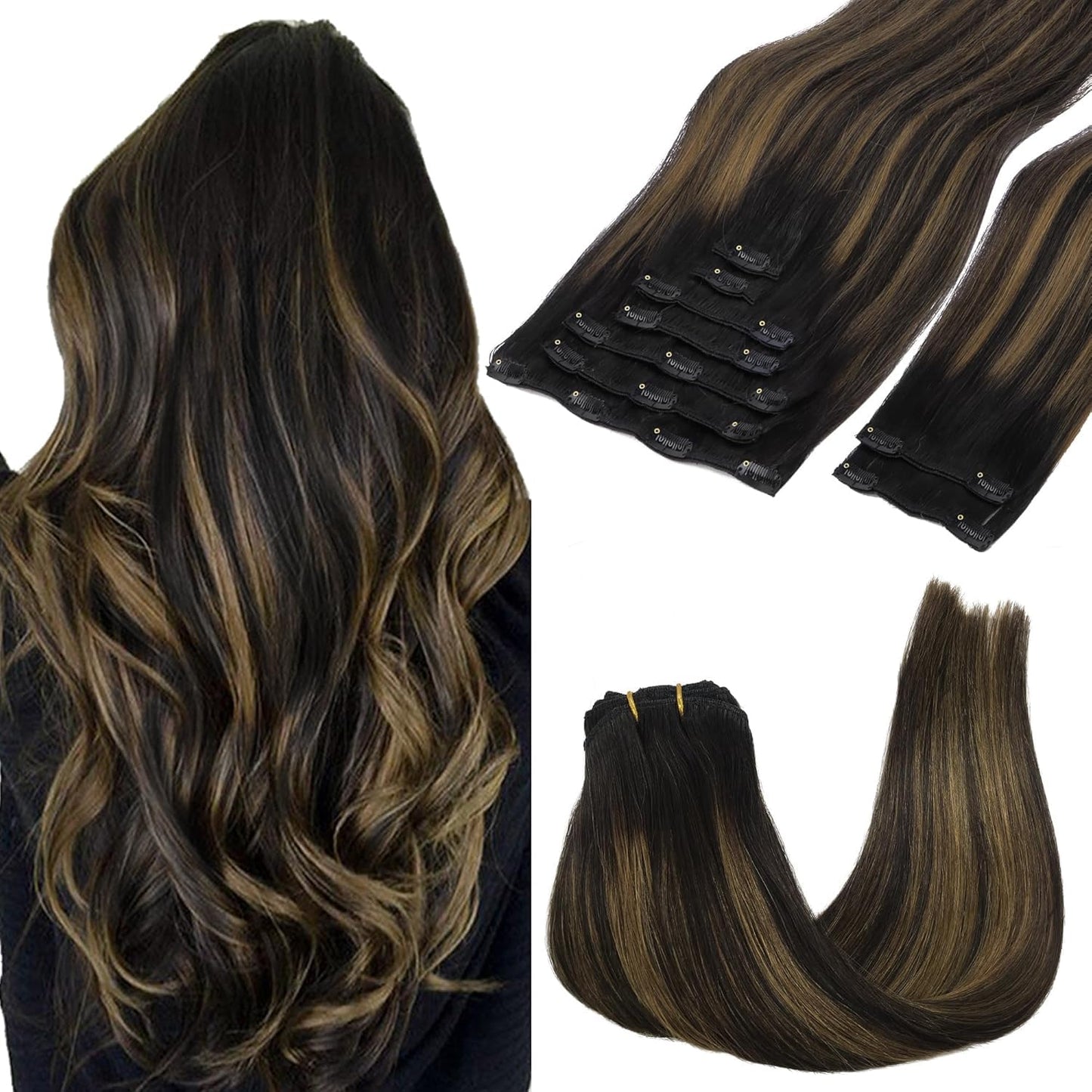 Clip in Hair Extensions Real Human Hair for Luxurious Style
