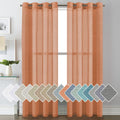 Linen Curtains Natural Linen Blended Panels - Light Reducing Sheer Set